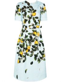 Oscar De La Renta lemon-print Jacquard Midi Dress - Farfetch at Farfetch