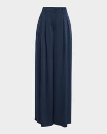 Oscar Wide-Leg Satin Pants at Neiman Marcus