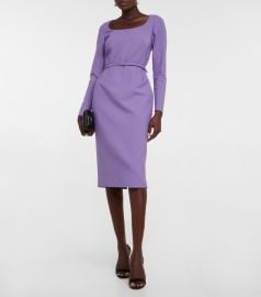 Oscar de la Renta - Belted pencil midi dress at Mytheresa