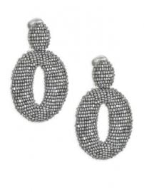 Oscar de la Renta - Classic Oscar Beaded O Clip-On Earrings at Saks Fifth Avenue