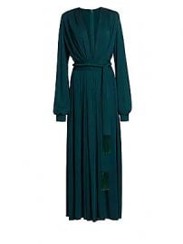 Oscar de la Renta - Deep V-Neck Long-Sleeve Gown at Saks Fifth Avenue