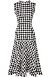 Oscar de la Renta   Fringed houndstooth wool-blend tweed dress at Net A Porter