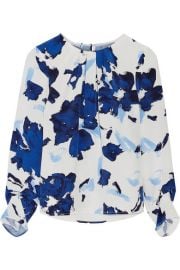 Oscar de la Renta  Printed silk crepe de chine blouse at Net A Porter