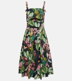 Oscar de la Renta A Line Botanical Print Midi Dress at Mytheresa