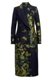 Oscar de la Renta Acorn Jacquard Long Coat at Nordstrom