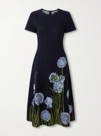 Oscar de la Renta Allium Jacquard Knit A Line Dress at Net a Porter