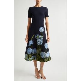 Oscar de la Renta Allium Jacquard Knit A-Line Dress at Nordstrom