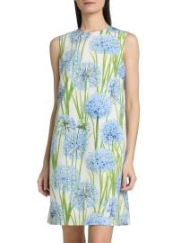 Oscar de la Renta Allium-Print Stretch-Cotton Minidress | Saks Fifth Avenue at Saks Fifth Avenue