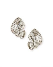 Oscar de la Renta Baroque Baguette Crystal Clip-On Earrings at Neiman Marcus