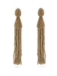 Oscar de la Renta Bead-embellished tassel-drop clip-on earrings at Matches