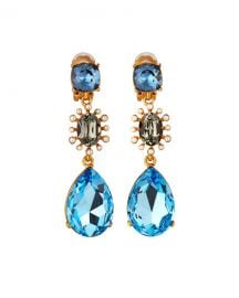 Oscar de la Renta Bold Mixed Jewel Earrings at Neiman Marcus