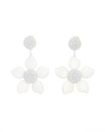 Oscar de la Renta Bold Resin Flower Clip-On Earrings at Neiman Marcus