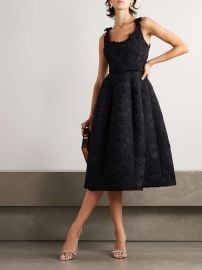 Oscar de la Renta Bonded Orchids Guipure Midi Dress at Net a Porter