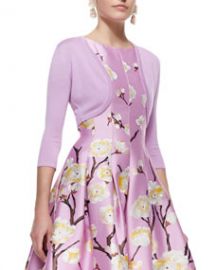 Oscar de la Renta Cashmere-Silk Shrug Lilac at Neiman Marcus