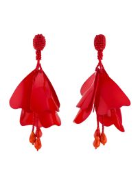 Oscar de la Renta Cayenne Large Impatiens Floral Earrings at The Real Real