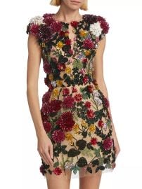 Oscar de la Renta Crystal Embellished Open Back Dress at Saks Fifth Avenue