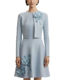 Oscar de la Renta Fitted Jacket with Peony Embellishment Bloomingdale39s at Bloomingdales