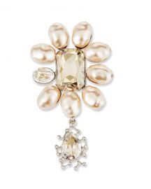 Oscar de la Renta Floating Crystal Brooch at Neiman Marcus