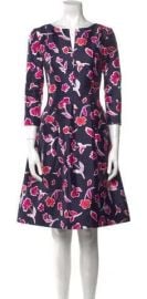 Oscar de la Renta Floral Print Knee Length Dress at The Real Real