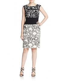 Oscar de la Renta Floral Wool Day Dress at Saks Off 5th