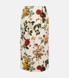 Oscar de la Renta Floral cotton blend pencil skirt at Mytheresa