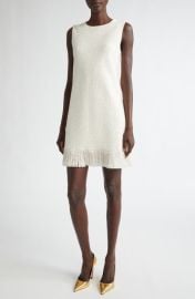 Oscar de la Renta Fringe Sequin Tweed Minidress at Nordstrom