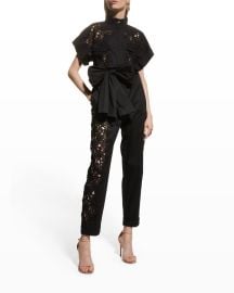 Oscar de la Renta Guipure Lace Utility Jumpsuit at Neiman Marcus