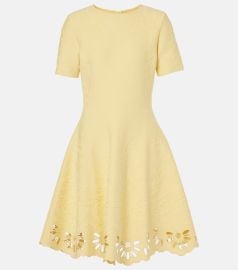 Oscar de la Renta Jacquard Eyelet Fit Flare Dress at Mytheresa
