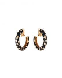 Oscar de la Renta Large Crystal Hoop Clip Earrings at Neiman Marcus