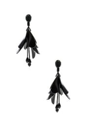 Oscar de la Renta Large Impatiens Earrings in Black FWRD at FWRD