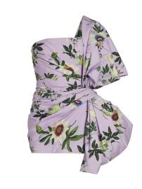 Oscar de la Renta Passionflower Print One Shoulder Dress at Saks Fifth Avenue