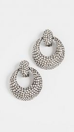 Oscar de la Renta Pave Knock Hoop Earrings at Shopbop