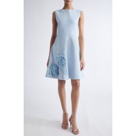 Oscar de la Renta Peony Sequin Embroidered Sleeveless Fit & Flare Dress at Nordstrom