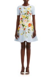 Oscar de la Renta Poppy Jacquard Sleeveless Fit & Flare Dress at Nordstrom