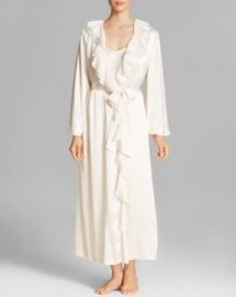 Oscar de la Renta Signature Satin Long Robe at Bloomingdales