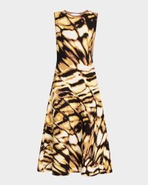 Oscar de la Renta Sleeveless Butterfly Jacquard Knit Midi Dress at Neiman Marcus