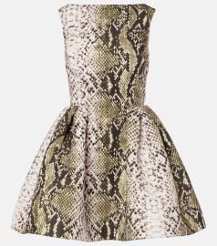 Oscar de la Renta Snake print Faille Minidress at Mytheresa