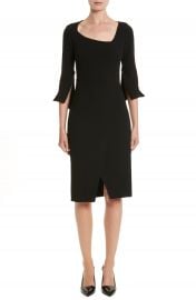 Oscar de la Renta Split Double Face Wool Blend Crepe Dress at Nordstrom