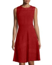 Oscar de la Renta Textured Dress in red at Last Call