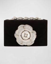 Oscar de la Renta Tro Flower Velvet Crossbody Bag at Neiman Marcus