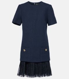 Oscar de la Renta Tweed Lace Shift Minidress at Mytheresa