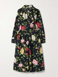 Oscar de la Renta Wrap effect Floral print Midi Dress at Net a Porter
