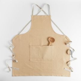 Oslo Cross-Back Natural Linen-Organic Cotton Apron with Pocket Reviews Crate amp Barrel at Crate and Barrel