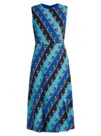 Osmond striped lion-print crepe dress at Matches