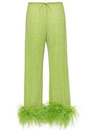 Osree Lumiere feather-trim Trousers - at Farfetch