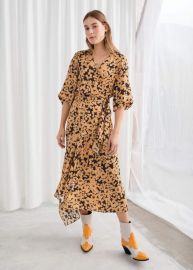 Other Stories Asymmetric Floral Midi Dress at & Other Stories