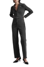 Other Stories Belted Long Sleeve Denim Jumpsuit at Nordstrom