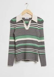 Other Stories Fitted Ribbed Polo Top at & Other Stories