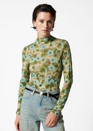 Other Stories Mock Neck Top in Green Floral at & Other Stories