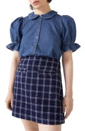 Other Stories Puff Sleeve Denim Button-Up Blouse at Nordstrom